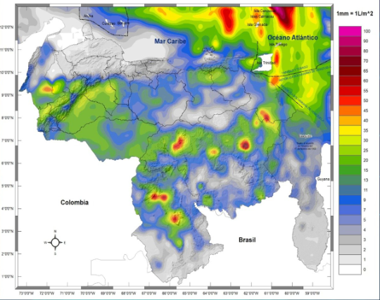 Onda tropical número 31 origina nubosidad y lluvias en varios estados de Venezuela este #20Ago, según Inameh