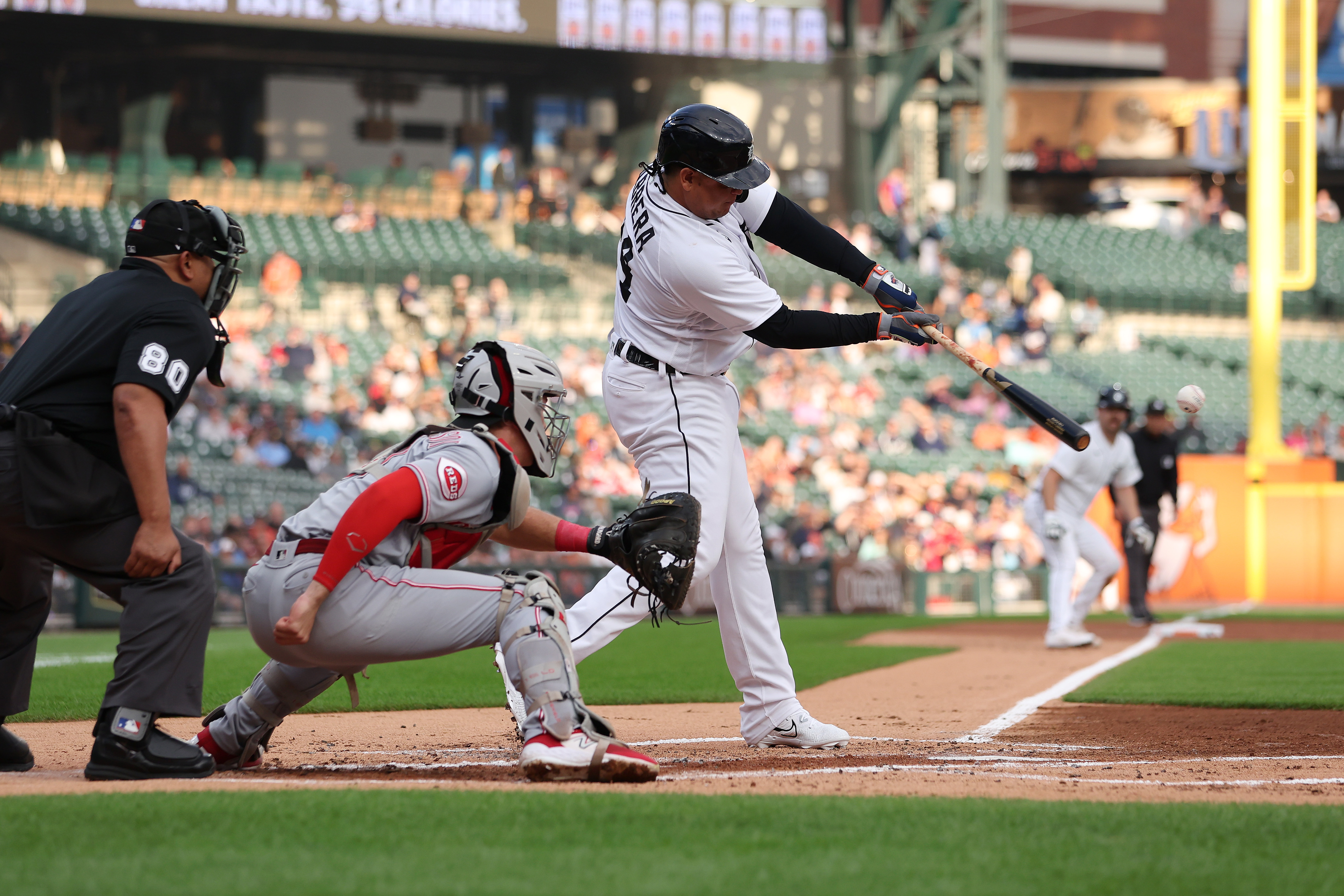 Rojos de Cincinnati homenajearon a Miguel Cabrera en Detroit (Fotos)