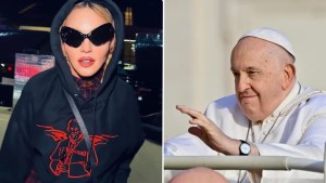 El polémico vestuario de Madonna en Italia con la imagen del papa Francisco