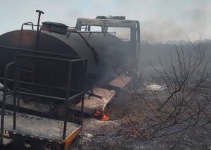 Calcinado el único camión de bomberos que tenía el municipio Rosario de Perijá en Zulia