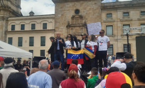 Colombianos y venezolanos acudieron al llamado de protesta de María Corina Machado en Bogotá