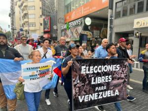 Venezolanos en Argentina marcharon contra el bloqueo de Maduro a unas elecciones libres en Venezuela