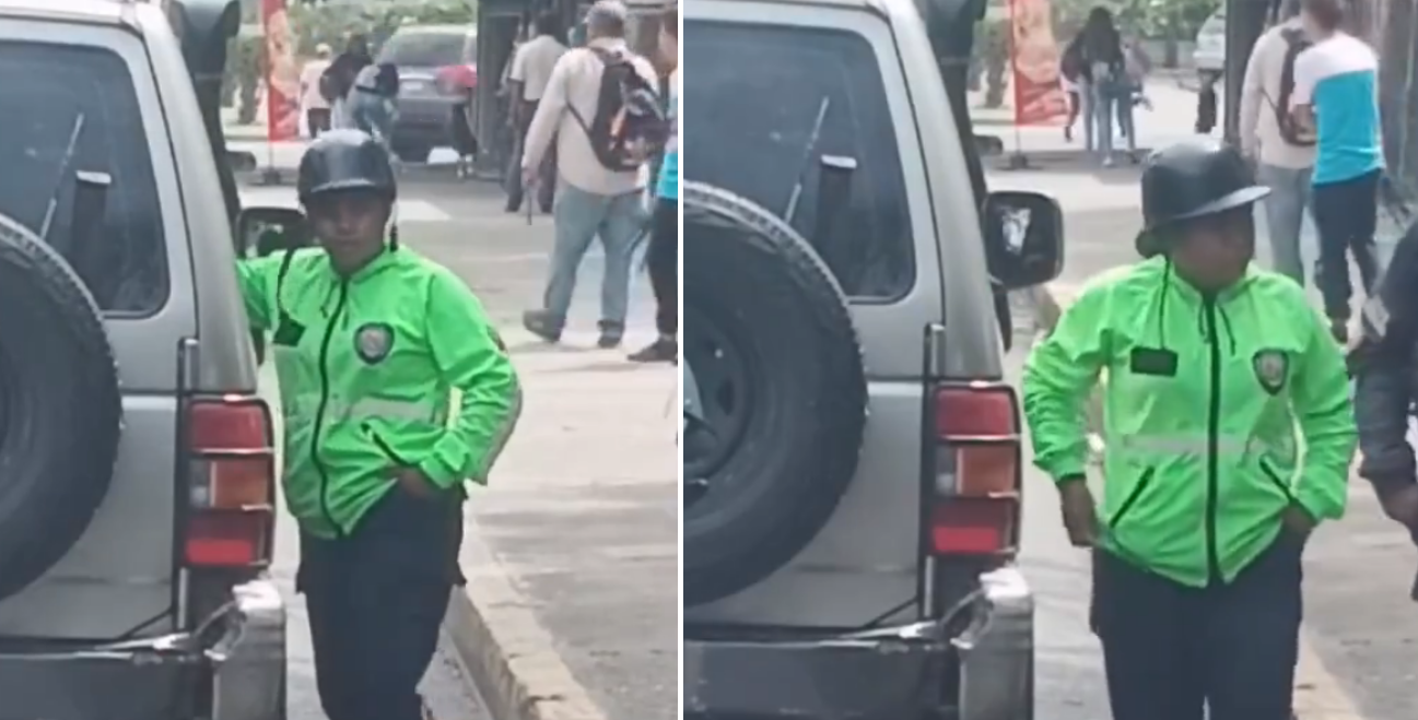 VIDEO: uniformada de la PNB en moto sin placa se llevó la mano al bolsillo tras retener a un conductor