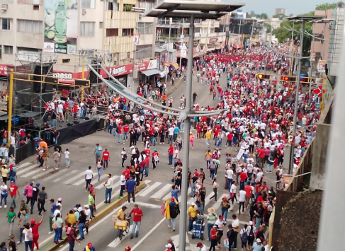 Chavismo rally fails to fill even one block in Maturín this July 20th (#20Jul) in eastern Venezuela